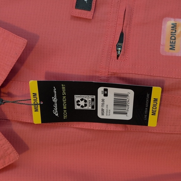 Eddie Bauer Coral Moisture Wicking Tech Woven Shirt NWT - Picture 2 of 7